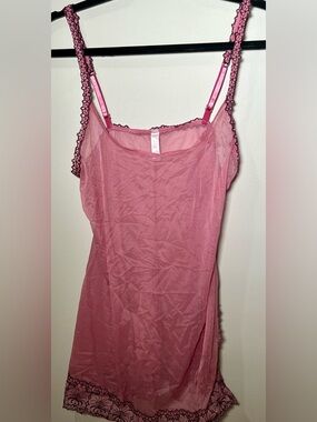 Victoria's Secret Pink Sheer Lace-Trim Slip